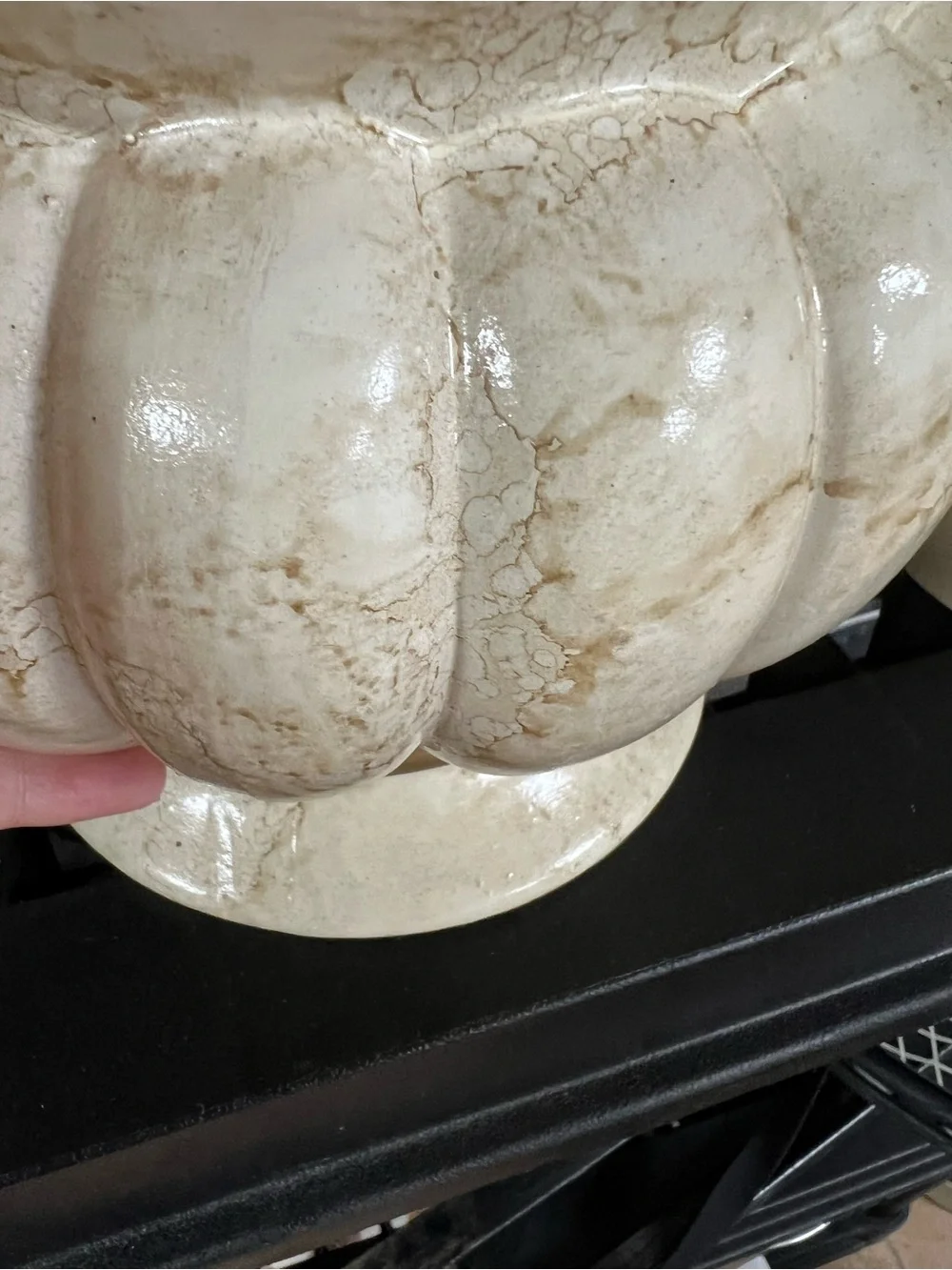 Cream Decorative Ceramic Accent Vase